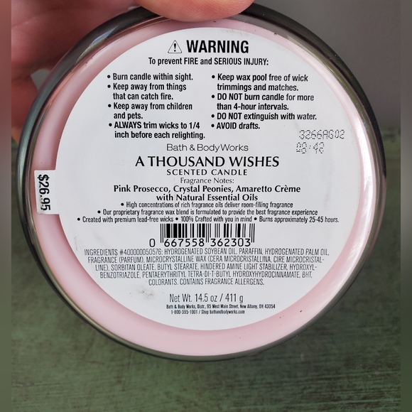 Bath & Body Works "A Thousand Wishes" 3-Wick Candle - Picture 3 of 4